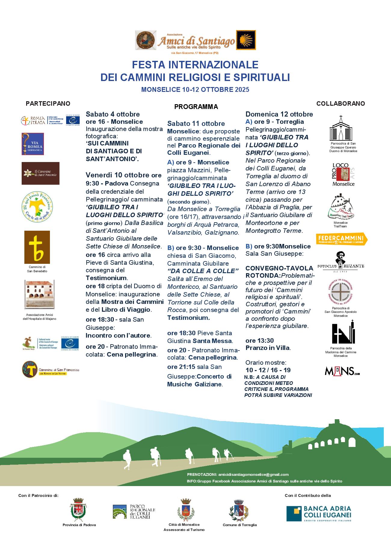 FESTA INTERNAZIONALE DEI CAMMINI LOC BLU